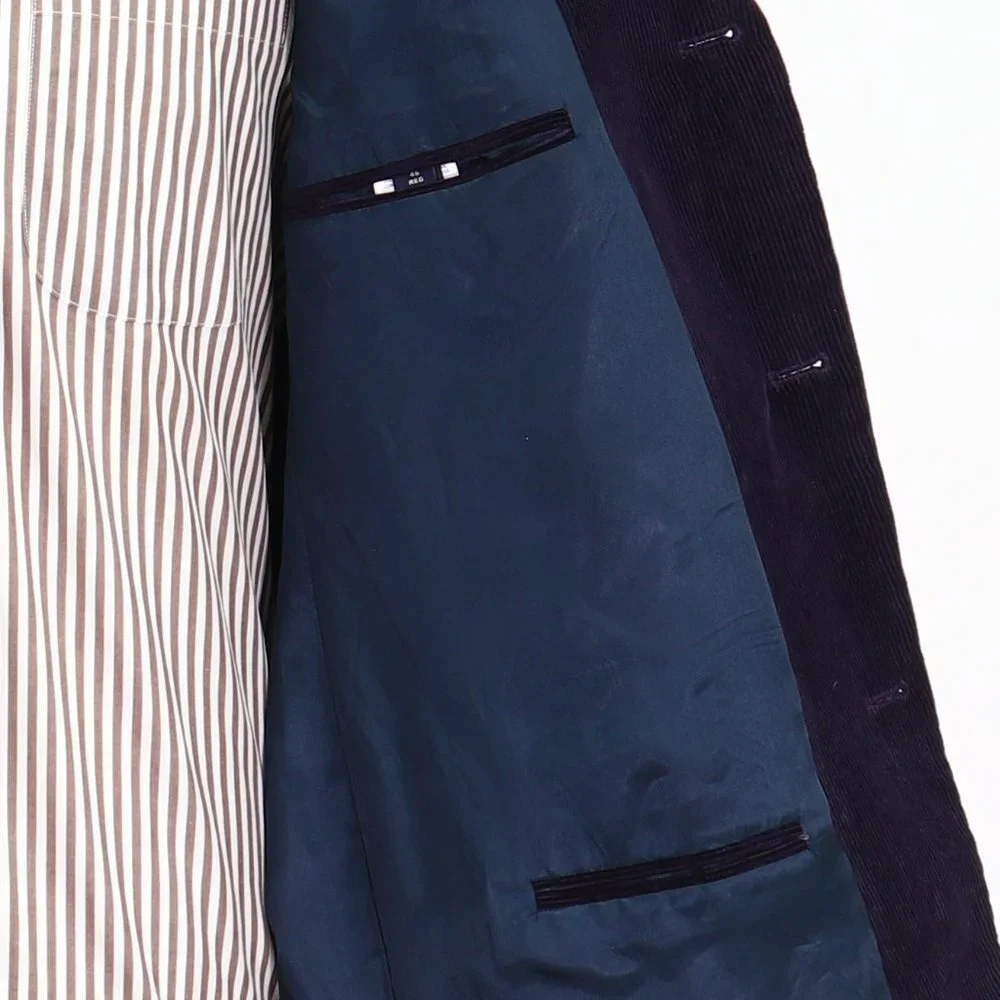 Lands' End 46R Blue Solid 3-Button Sport Coat Blazer Jacket P458